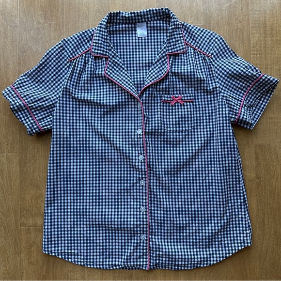 Liz Claiborne Sleepwear Black and White Gingham Pajama Set, Size Medium - Picture 7 of 15